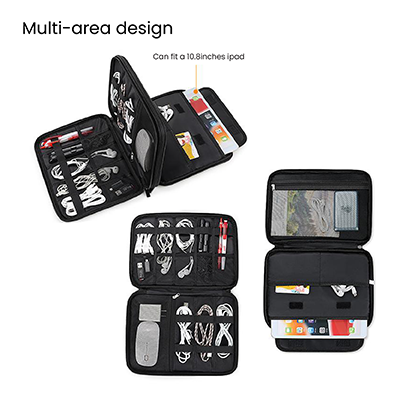 DUO Layer Travel iPad 10.8" Multi Gadget Pouch 05